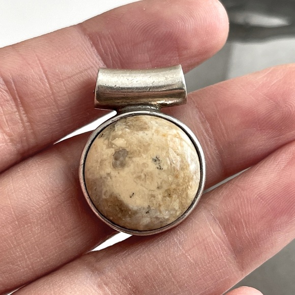 Jewelry - Solid Sterling Silver World 925 Jasper Slide Pendant